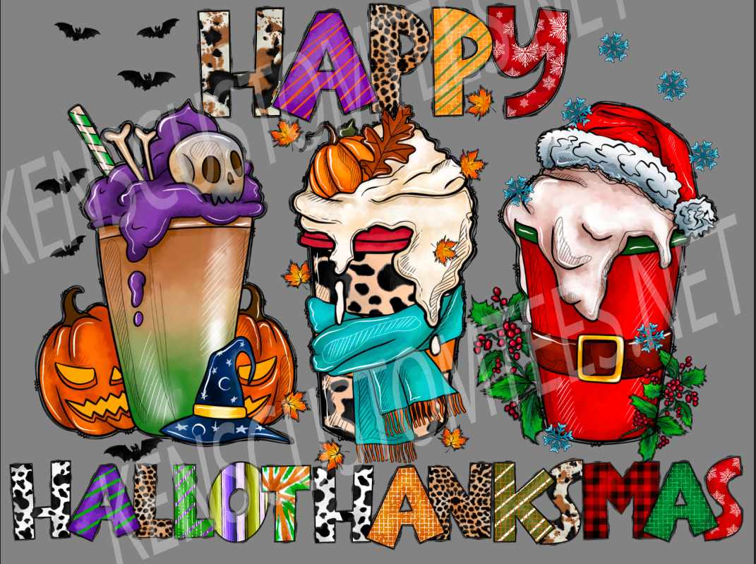 Happy Hallothanksmas Short sleeve t shirt