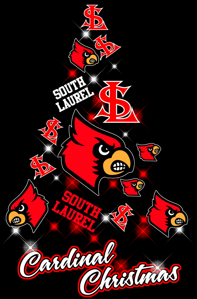 South Laurel Cardinals School Christmas logo shirt kenscustomtees©2022