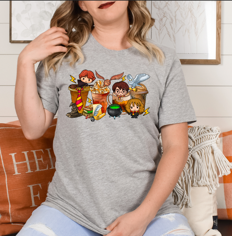 Harry Potter short sleeve t-shirt -Latte character design