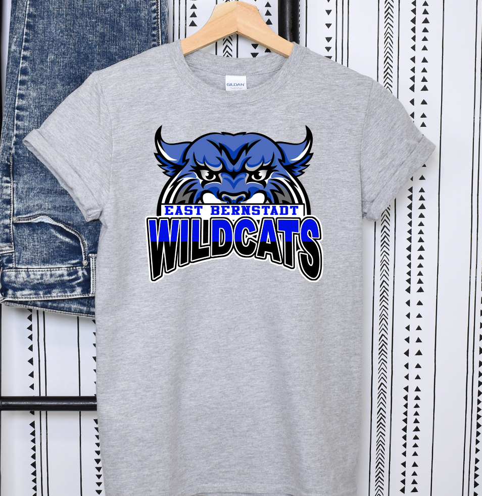 EAST BERNSTADT WILDCATS School SHORT SLEEVE T-SHIRT