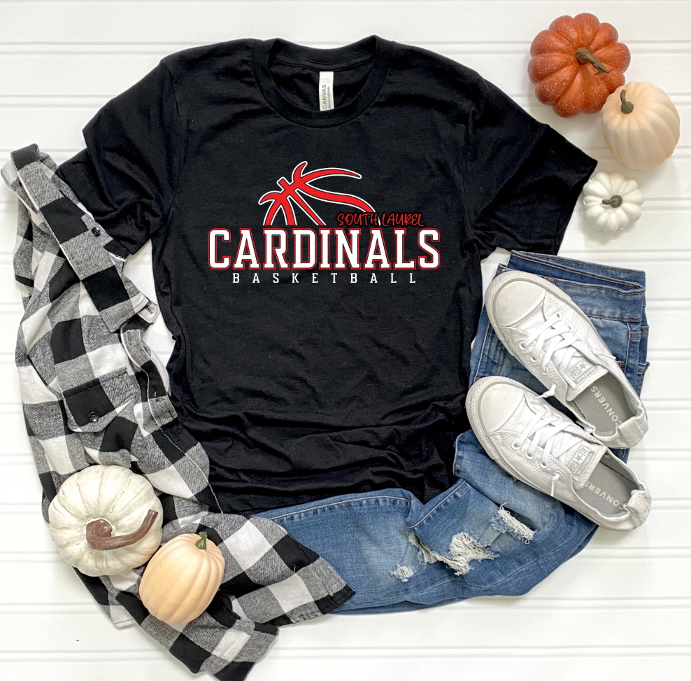SOUTH LAUREL CARDINALS SCHOOL BASKETBALL SLEEVE T-SHIRT