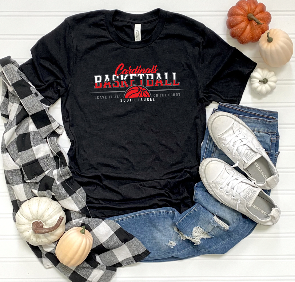 SOUTH LAUREL CARDINALS BASKETBALL 2 SCHOOL SHORT SLEEVE T-SHIRT