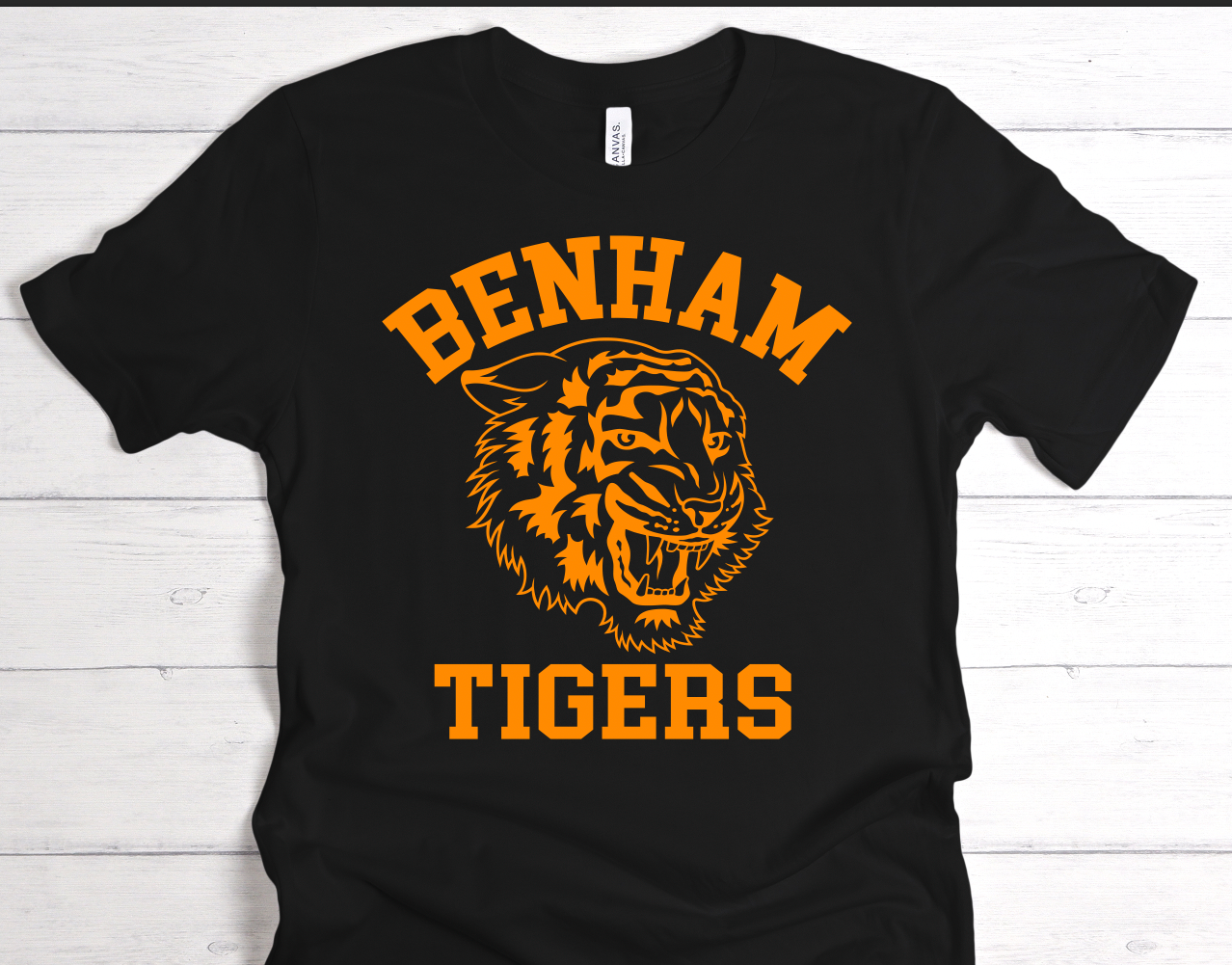 OLD RETRO PRINT BENHAM TIGERS SCHOOL T-SHIRT
