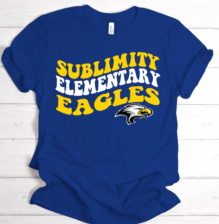 SUBLIMITY ELEMENTARY EAGLES RETRO School SHORT SLEEVE T-SHIRT