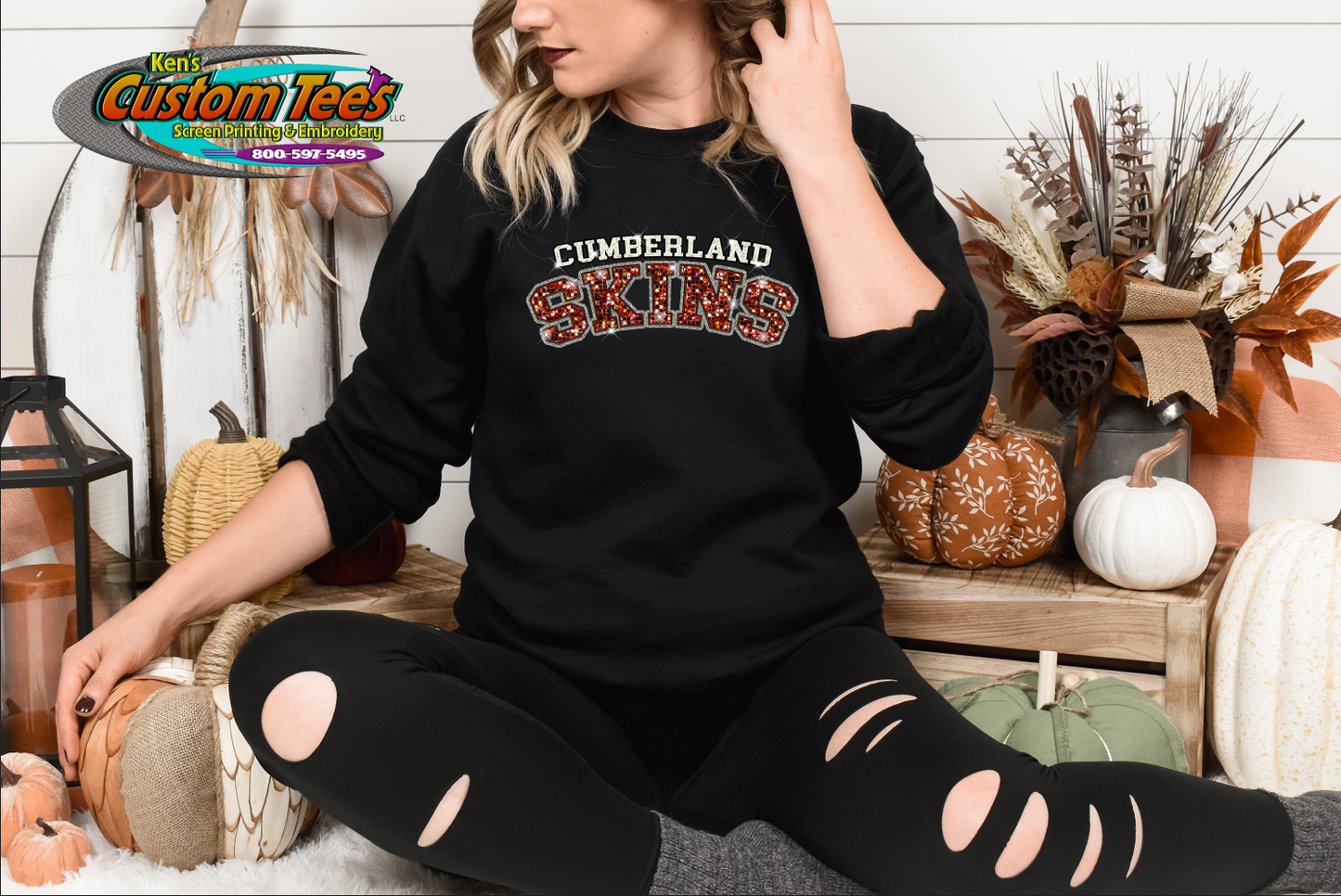 CUMBERLAND ELEMENTARY SCHOOL SIMULATED BLING Crewneck Sweatshirt