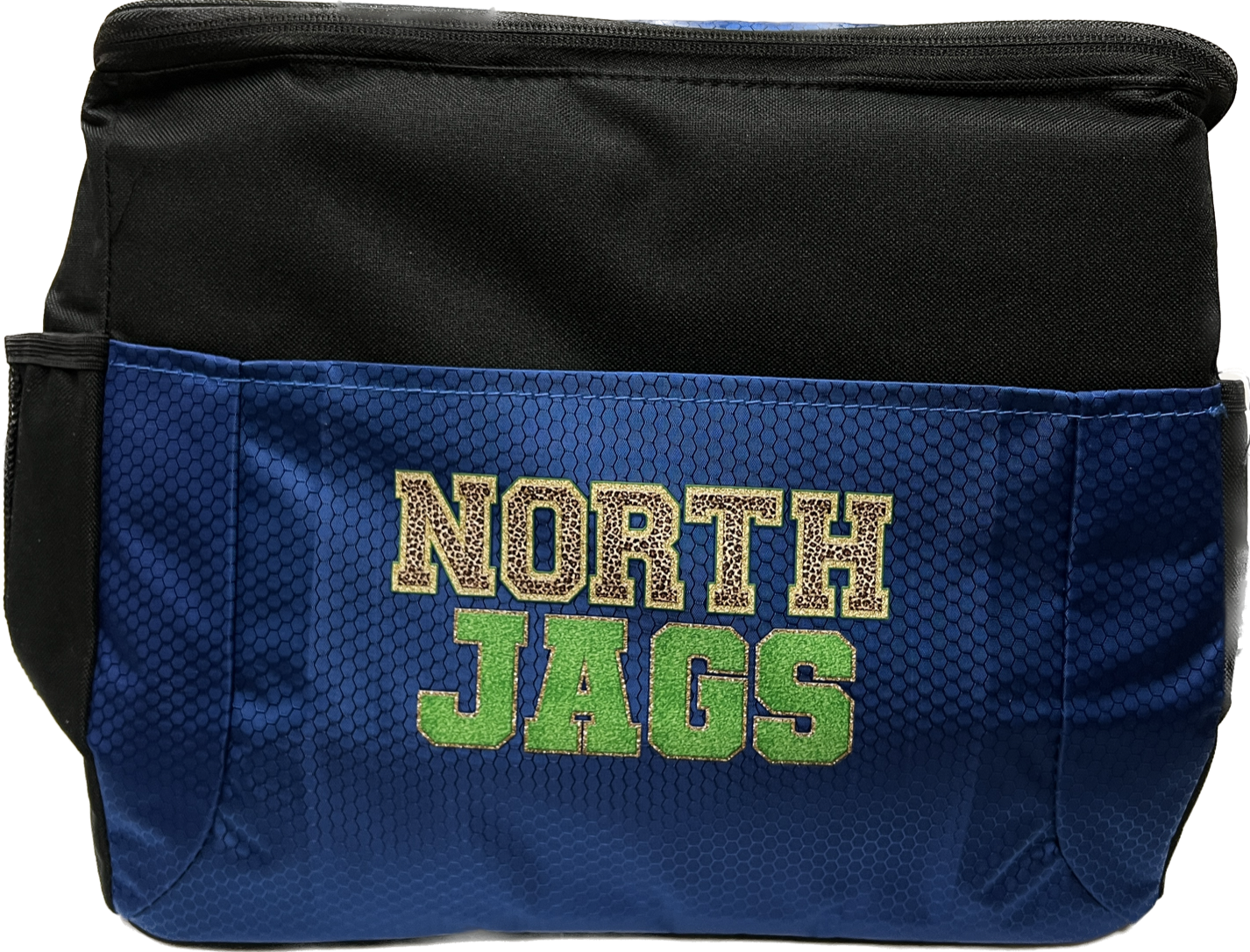 COOLER BAG- NORTH LAUREL SCHOOL JAGS FAUX CHENILLE JAGUAR PRINT