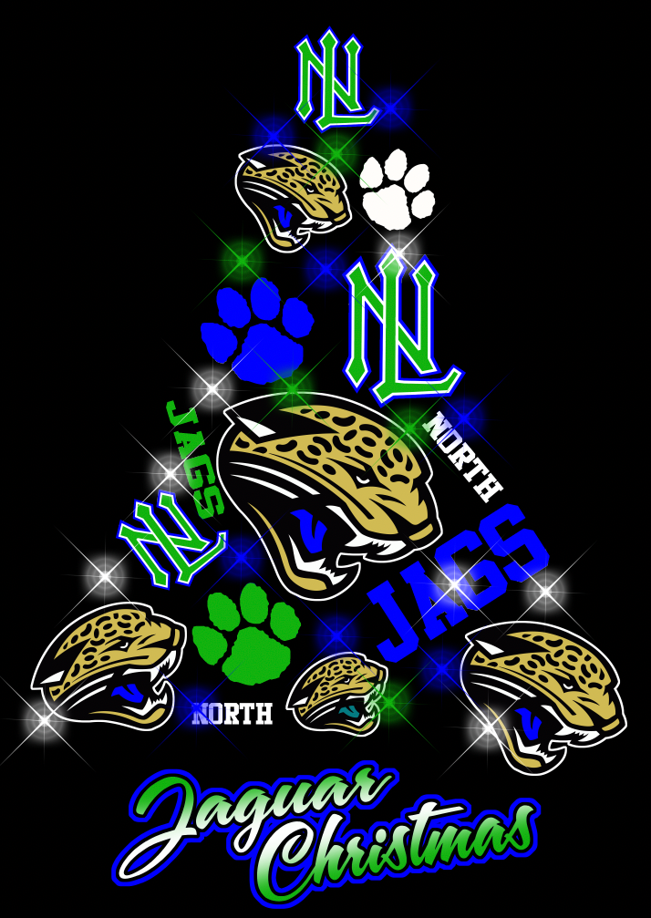 North Laurel Jaguars School Christmas tree shirt kenscustomtees©2022