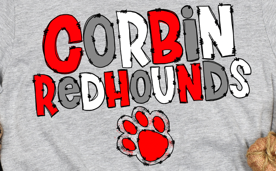 Corbin Redhounds School Jagged paw Print hoody