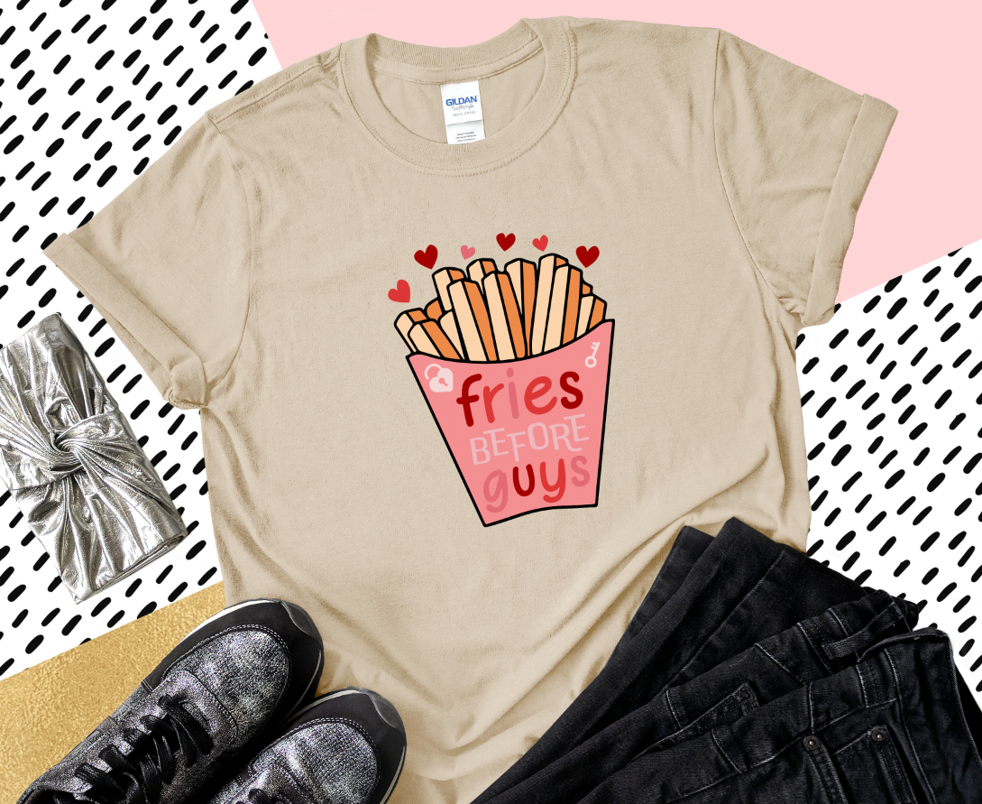 Fries before Guys Valentines Day shirt