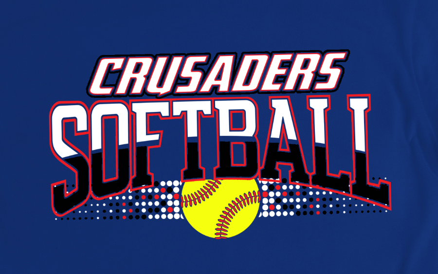 ROYAL BLUE CRUSADERS SOFTBALL SHORT SLEEVE T-SHIRT WITH NAME AND NUMBER ON BACK