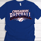 ROYAL BLUE CRUSADERS BASEBALL SHORT SLEEVE T-SHIRT WITH NAME AND NUMBER ON BACK