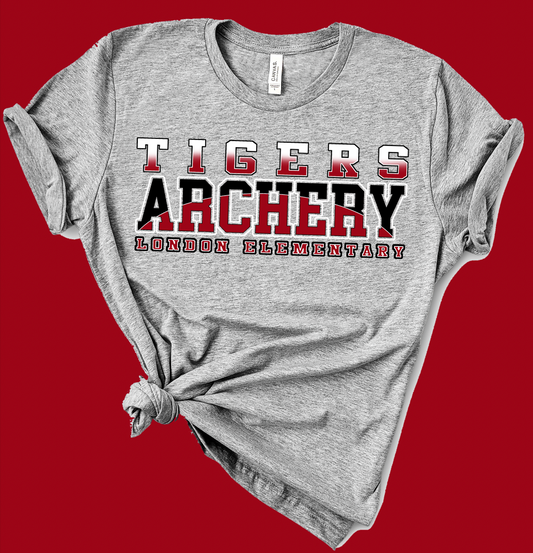 LONDON ELEMENTARY TIGERS ARCHERY SCHOOL T-SHIRT WITH NAME